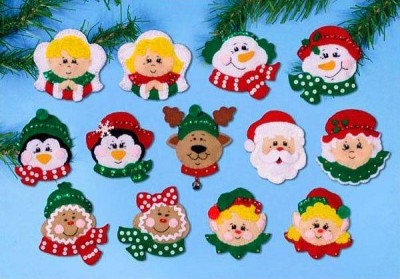 Набор для изготовления 13 рождественских игрушек Радостные лица (Joyful persons)