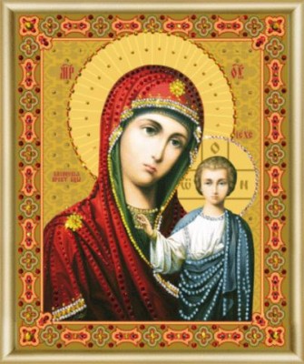 Набор для изготовления картины со стразами Икона Божьей Матери Казанская
