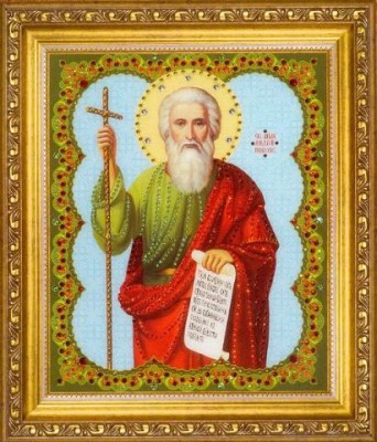 Набор для изготовления картины со стразами Икона апостола Андрея Первозванного