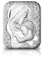 Миниатюра Мадонна с младенцем, серебро