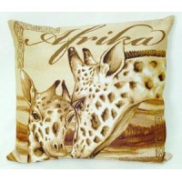 Готовая наволочка для подушки (с вшитой молнией и обратной стороной) Африка (жирафы) /4304
