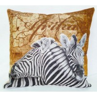 Готовая наволочка для подушки (с вшитой молнией и обратной стороной) Африка (зебры) /4306