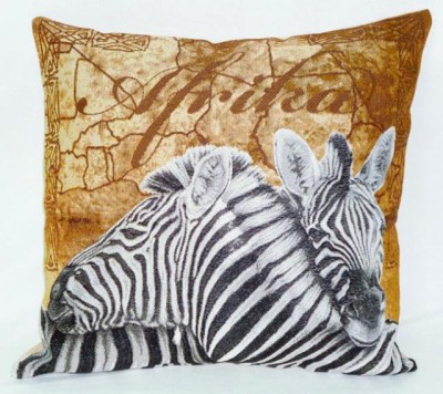Готовая наволочка для подушки (с вшитой молнией и обратной стороной) Африка (зебры)