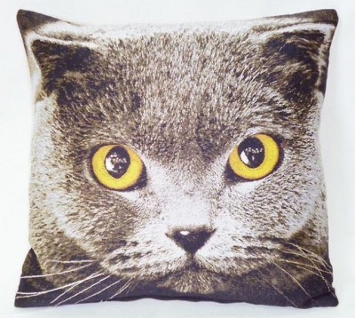 Готовая наволочка для подушки (с вшитой молнией и обратной стороной) Британская кошка