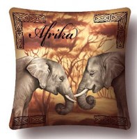 Готовая наволочка для подушки (с вшитой молнией и обратной стороной) Африка (слоны) /4420