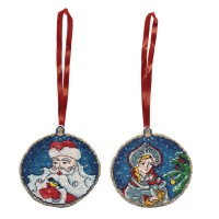 Набор для вышивания Новогоднее украшение. Дед Мороз и Снегурочка /ИГ-1535
