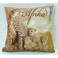 Готовая наволочка для подушки (с вшитой молнией и обратной стороной) Африка (гепарды) /4307