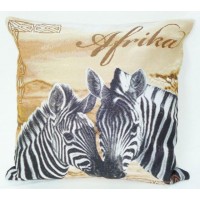 Готовая наволочка для подушки (с вшитой молнией и обратной стороной) Африка (зебра и детеныш) /4305