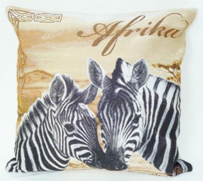Готовая наволочка для подушки (с вшитой молнией и обратной стороной) Африка (зебра и детеныш)