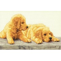 Набор для вышивания Щенки золотистого ретривера (Golden Retriever Puppies) /70-35309