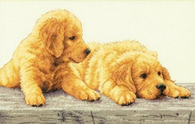 Набор для вышивания Щенки золотистого ретривера (Golden Retriever Puppies)