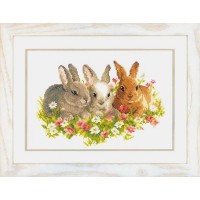Набор для вышивания Кролики в полевых цветах /PN-0143866