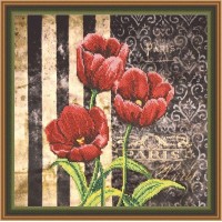 Набор для вышивания бисером Красные тюльпаны