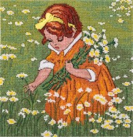 Набор для вышивания игрушки Девочка в ромашках /Д-1546