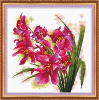Набор для вышивания крестом Лиловые орхидеи /АН-003