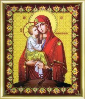Набор для изготовления картины со стразами Икона Божьей Матери Почаевская /КС-049