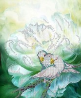 Рисунок на ткани для вышивания бисером Белые попугаи /S-058