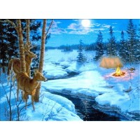 Набор для вышивания бисером Зимний вечер в лесу /ИБ-044