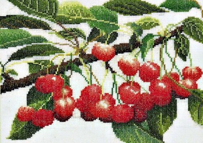 Набор для вышивания крестом Ветка вишневого дерева(Cherry Branch) лен