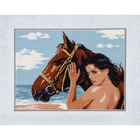 Набор для вышивания Девушка и лошадь