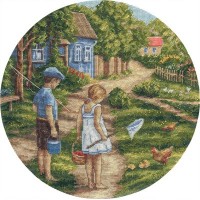 Набор для вышивания крестом Дорогой детства /Д-1570