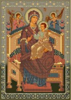 Набор для вышивания бисером в технике контурная гладь икона Богородица Всецарица