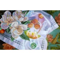 Ткань (схема без бисера) для вышивания бисером Цветущий персик