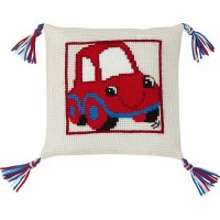 Набор для вышивания подушки Красный автомобиль /83-4195