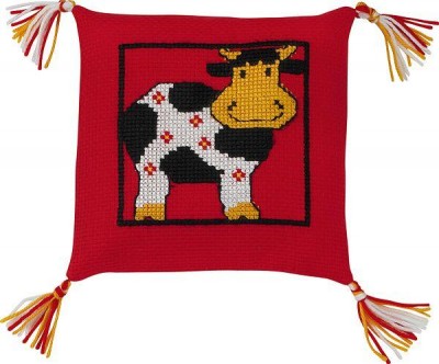 Набор для вышивания подушки Корова