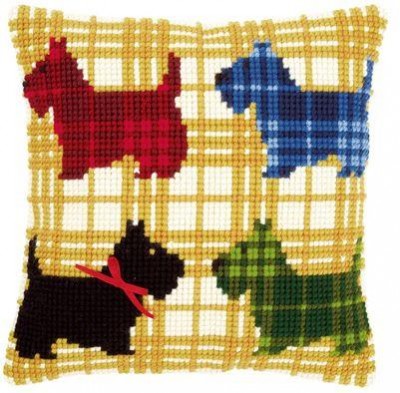Набор для вышивания Подушка Цветные собачки