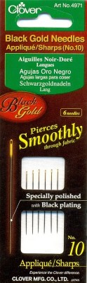 Профессиональные полированные иглы с особым черным покрытием и золотым ушком для вышивания №10