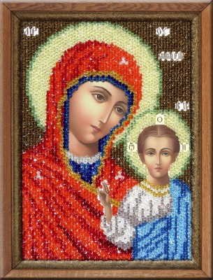 Набор для вышивания стеклянными биконусами Икона Казанская Божия Матерь
