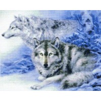 Набор для вышивания Волчья пара (Grey Wolves)