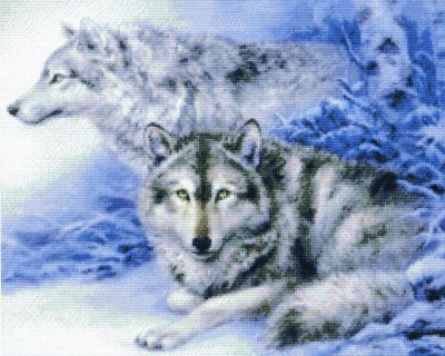 Набор для вышивания Волчья пара (Grey Wolves)