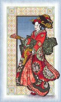 Набор для вышивания Девушка в красном кимоно, Золотая серия /ЯМ-0709