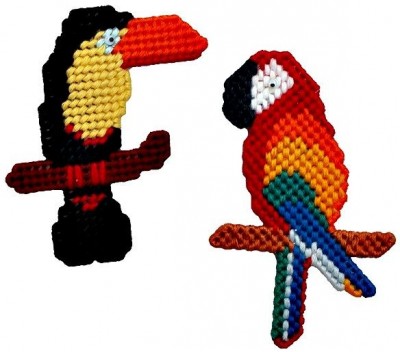 Набор для вышивания 3D-СТИЧ на пластиковой канве Магнитики Экзотические птицы