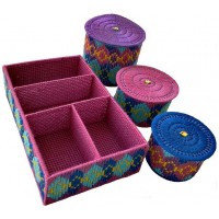 Набор для вышивания 3D-СТИЧ на пластиковой канве Набор шкатулочек Разноцветие /Н006