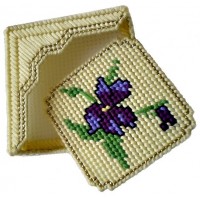 Набор для вышивания 3D-СТИЧ на пластиковой канве Набор подставок Фиолетовые цветы /ПД002