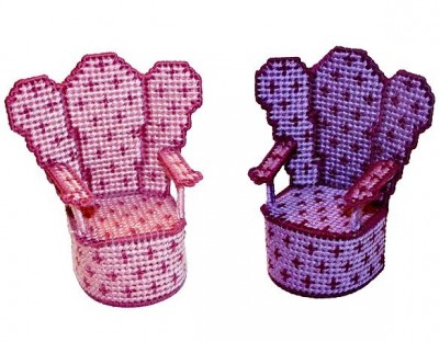 Набор для вышивания 3D-СТИЧ на пластиковой канве Комплект мебели Амелия Два кресла