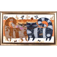 Набор для вышивания бисером Влюбленные коты /585