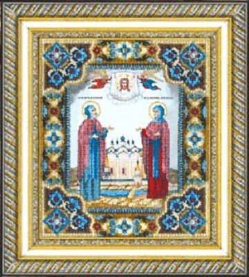 Набор для вышивания бисером Икона Св. Петр и Февронья