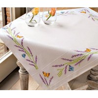 Набор для вышивания Скатерть Лаванда и бабочки