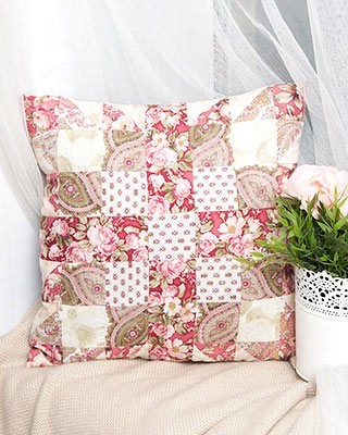 Набор для шитья подушки  в технике лоскутного шитья Розовый винтаж, марка PEPPY