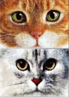 Набор для вышивания крестом  Кошки Тигр+Котенок (канва) /0540A