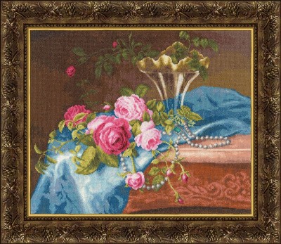 Набор для вышивания Натюрморт с мимозой (Roses and pearl)