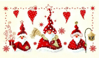 Набор для вышивания  Веселые Санты (Cheerful Santas)