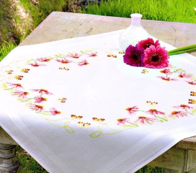 Набор для вышивания скатерти Эхинацея и бабочки