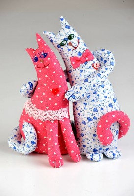 Набор для создания текстильной куклы-игрушки Влюбленные коты