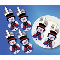Набор для изготовления рождественских игрушек Комплект 6 рождественских кармашков (фетр) Снеговики /5375