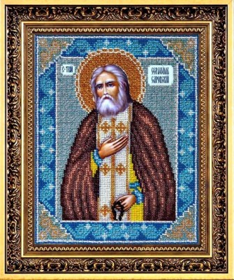 Наборы для вышивания бисером по напечатанной основе Икона Св. Серафим Саровский